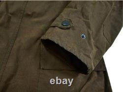 HOT Men's BARBOUR STOCKMAN CORDUROY Collar PLAID LINED BROWN WAXED TRENCH COAT L