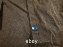HOT Men's BARBOUR STOCKMAN CORDUROY Collar PLAID LINED BROWN WAXED TRENCH COAT L