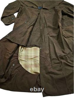 HOT Men's BARBOUR STOCKMAN CORDUROY Collar PLAID LINED BROWN WAXED TRENCH COAT L