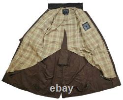 HOT Men's BARBOUR STOCKMAN CORDUROY Collar PLAID LINED BROWN WAXED TRENCH COAT L