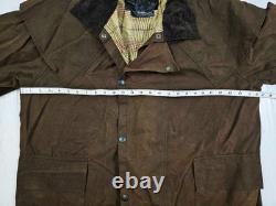 HOT Men's BARBOUR STOCKMAN CORDUROY Collar PLAID LINED BROWN WAXED TRENCH COAT L