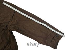 HOT Men's BARBOUR STOCKMAN CORDUROY Collar PLAID LINED BROWN WAXED TRENCH COAT L