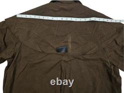 HOT Men's BARBOUR STOCKMAN CORDUROY Collar PLAID LINED BROWN WAXED TRENCH COAT L