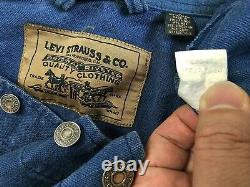 HOT VINTAGE 90's Men LEVIS @ CHORE WORKWEAR WHITE TAB BLUE CANVAS JACKET Jeans L