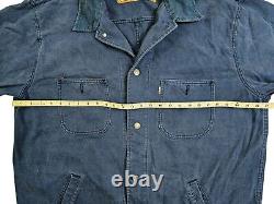 HOT VINTAGE 90's Men LEVIS @ CHORE WORKWEAR WHITE TAB BLUE CANVAS JACKET Jeans L