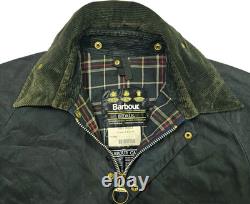 HOT VINTAGE Men's BARBOUR A105 BEDALE PARKA PLAID LINED GRAY WAXED Jacket C44 L