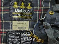HOT VINTAGE Men's BARBOUR A105 BEDALE PARKA PLAID LINED GRAY WAXED Jacket C44 L