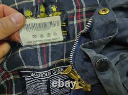 HOT VINTAGE Men's BARBOUR A105 BEDALE PARKA PLAID LINED GRAY WAXED Jacket C44 L