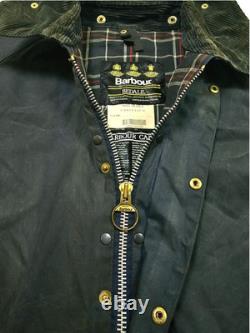 HOT VINTAGE Men's BARBOUR A105 BEDALE PARKA PLAID LINED GRAY WAXED Jacket C44 L