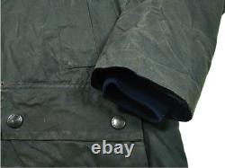 HOT VINTAGE Men's BARBOUR A105 BEDALE PARKA PLAID LINED GRAY WAXED Jacket C44 L