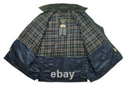 HOT VINTAGE Men's BARBOUR A105 BEDALE PARKA PLAID LINED GRAY WAXED Jacket C44 L