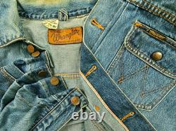 HOT VTG 50's REPRO Men's WRANGLER @ 111MJ SELVEDGE 6 Dots JACKET Denim Jeans L