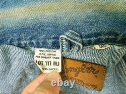 HOT VTG 50's REPRO Men's WRANGLER @ 111MJ SELVEDGE 6 Dots JACKET Denim Jeans L