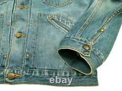 HOT VTG 50's REPRO Men's WRANGLER @ 111MJ SELVEDGE 6 Dots JACKET Denim Jeans L