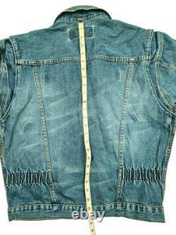 HOT VTG 50's REPRO Men's WRANGLER @ 111MJ SELVEDGE 6 Dots JACKET Denim Jeans L