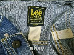 HOT VTG 90's Men LEE 0412 SANFORIZED TRUCKER 1 Pck Denim JACKET Jeans L (Fit M)