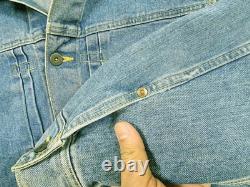 HOT VTG 90's Men LEE 0412 SANFORIZED TRUCKER 1 Pck Denim JACKET Jeans L (Fit M)