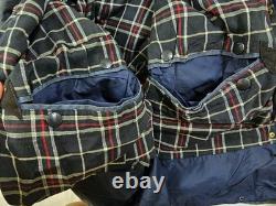 HOT VTG ENGLAND Men's BARBOUR @ BORDER PARKA LINED NAVY GRAY WAXED COAT Jacket L