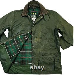 HOT VTG Men BARBOUR A400 NORTHUMBRIA PARKA WAXED WOOL LINED OLIVE Jacket C46 XL