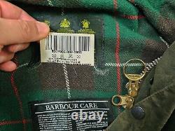 HOT VTG Men BARBOUR A400 NORTHUMBRIA PARKA WAXED WOOL LINED OLIVE Jacket C46 XL