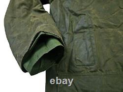 HOT VTG Men BARBOUR A400 NORTHUMBRIA PARKA WAXED WOOL LINED OLIVE Jacket C46 XL