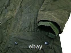 HOT VTG Men BARBOUR A400 NORTHUMBRIA PARKA WAXED WOOL LINED OLIVE Jacket C46 XL