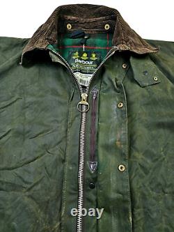 HOT VTG Men BARBOUR A400 NORTHUMBRIA PARKA WAXED WOOL LINED OLIVE Jacket C46 XL