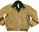 HOT VTG Men CARHARTT @ J14 BOMBER WORKWEAR FLEECE LINED BROWN CANVAS Jacket XXL