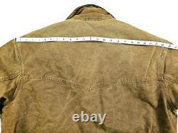 HOT VTG Men CARHARTT @ J14 BOMBER WORKWEAR FLEECE LINED BROWN CANVAS Jacket XXL