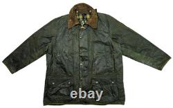 HOT VTG Men's BARBOUR A150 BEAUFORT PARKA LINED OLIVE WAXED COAT Jacket C44 L-XL