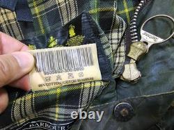 HOT VTG Men's BARBOUR A150 BEAUFORT PARKA LINED OLIVE WAXED COAT Jacket C44 L-XL