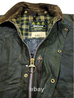 HOT VTG Men's BARBOUR A150 BEAUFORT PARKA LINED OLIVE WAXED COAT Jacket C44 L-XL HOT VTG Men's BARBOUR A150 BEAUFORT PARKA LINED OLIVE WAXED COAT Jacket C44 L-XL