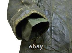 HOT VTG Men's BARBOUR A150 BEAUFORT PARKA LINED OLIVE WAXED COAT Jacket C44 L-XL