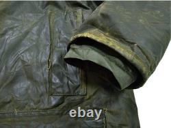HOT VTG Men's BARBOUR A150 BEAUFORT PARKA LINED OLIVE WAXED COAT Jacket C44 L-XL