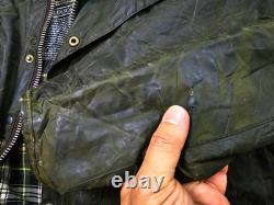HOT VTG Men's BARBOUR A150 BEAUFORT PARKA LINED OLIVE WAXED COAT Jacket C44 L-XL