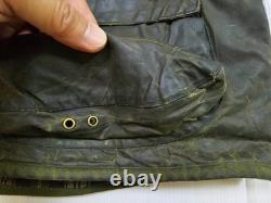 HOT VTG Men's BARBOUR A150 BEAUFORT PARKA LINED OLIVE WAXED COAT Jacket C44 L-XL