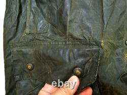 HOT VTG Men's BARBOUR A150 BEAUFORT PARKA LINED OLIVE WAXED COAT Jacket C44 L-XL