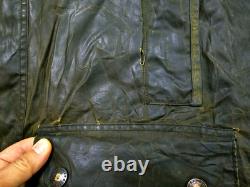 HOT VTG Men's BARBOUR A150 BEAUFORT PARKA LINED OLIVE WAXED COAT Jacket C44 L-XL
