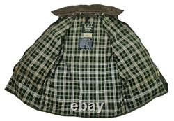 HOT VTG Men's BARBOUR A150 BEAUFORT PARKA LINED OLIVE WAXED COAT Jacket C44 L-XL
