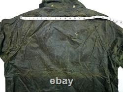 HOT VTG Men's BARBOUR A150 BEAUFORT PARKA LINED OLIVE WAXED COAT Jacket C44 L-XL