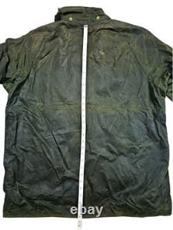 HOT VTG Men's BARBOUR A150 BEAUFORT PARKA LINED OLIVE WAXED COAT Jacket C44 L-XL