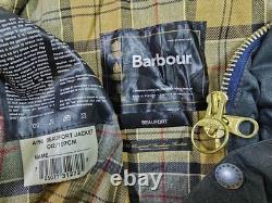 HOT VTG Men's BARBOUR A196 BEAUFORT PARKA LINED GRAY WAXED COAT Jacket C42 or L