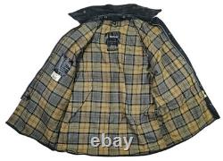 HOT VTG Men's BARBOUR A196 BEAUFORT PARKA LINED GRAY WAXED COAT Jacket C42 or L