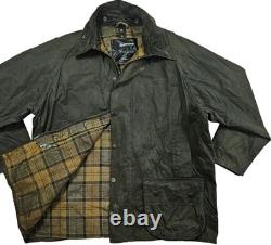HOT VTG Men's BARBOUR A196 BEAUFORT PARKA LINED GRAY WAXED COAT Jacket C44 or L
