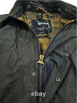 HOT VTG Men's BARBOUR A196 BEAUFORT PARKA LINED GRAY WAXED COAT Jacket C44 or L