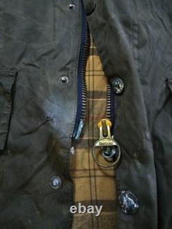HOT VTG Men's BARBOUR A196 BEAUFORT PARKA LINED GRAY WAXED COAT Jacket C44 or L