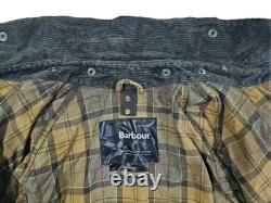 HOT VTG Men's BARBOUR A196 BEAUFORT PARKA LINED GRAY WAXED COAT Jacket C44 or L