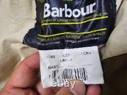 HOT VTG Men's BARBOUR @ A780 MOLESKIN SPORTS PARKA LEATHER Collar OLIVE Jacket L