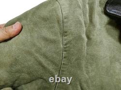 HOT VTG Men's BARBOUR @ A780 MOLESKIN SPORTS PARKA LEATHER Collar OLIVE Jacket L