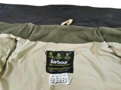 HOT VTG Men's BARBOUR @ A780 MOLESKIN SPORTS PARKA LEATHER Collar OLIVE Jacket L